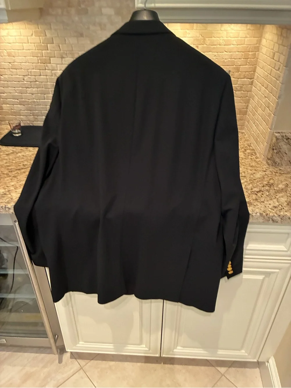 Men's Black Blazer with Gold Buttons - Classic Single-Breasted Sport Coat